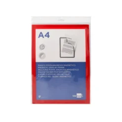 MARCO PORTA ANUNCIOS LIDERPAPEL MAGNETICO DIN A4 DORSO ADHESIVO REMOVIBLE COLOR ROJO