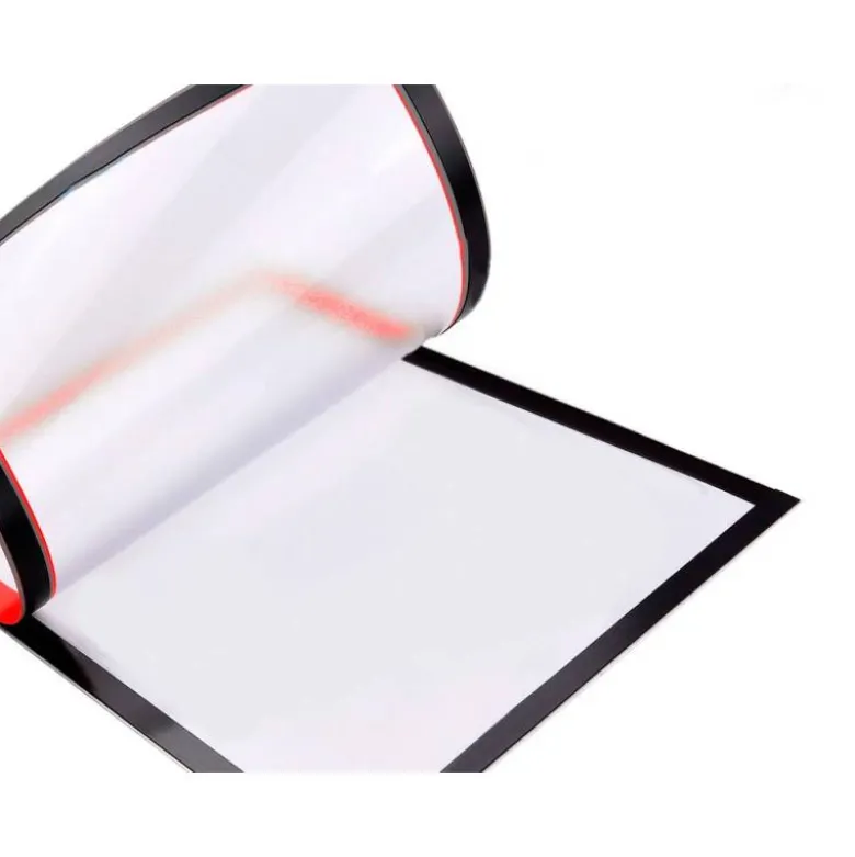 MARCO PORTA ANUNCIOS LIDERPAPEL MAGNETICO DIN A4 DORSO ADHESIVO REMOVIBLE COLOR ROJO