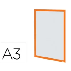 MARCO PORTA ANUNCIOS NOBO DIN A3 MARCO MAGNETICO AUTOADHESIVO COLOR NARANJA PACK DE 2 UNIDADES