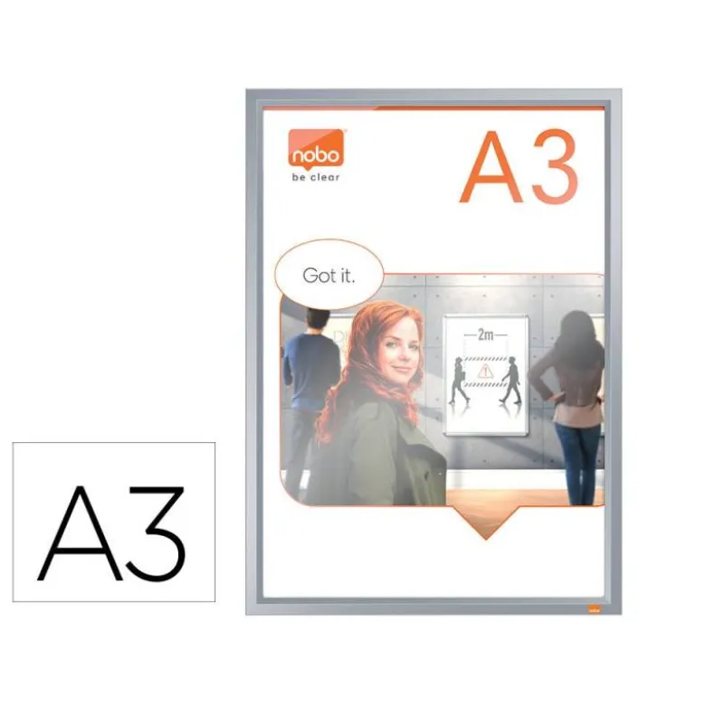 MARCO PORTA ANUNCIOS NOBO IMPRESSION PRO DIN A3 MARCO DE CLIP ALUMINIO 320X17X445 MM