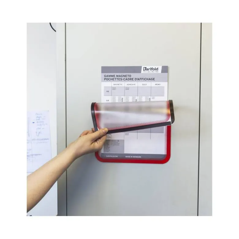 Marco Tarifold Din A4 magnetico color rojo pack de 2