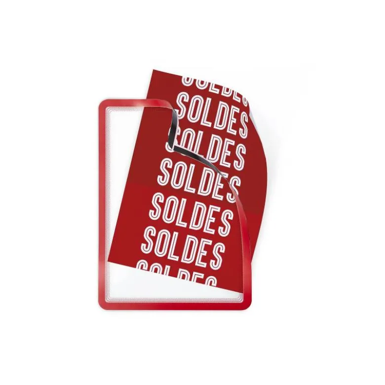 Marco Tarifold Din A4 magnetico color rojo pack de 2