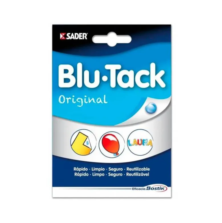 Masilla adhesiva marca Bostik Blu Tack