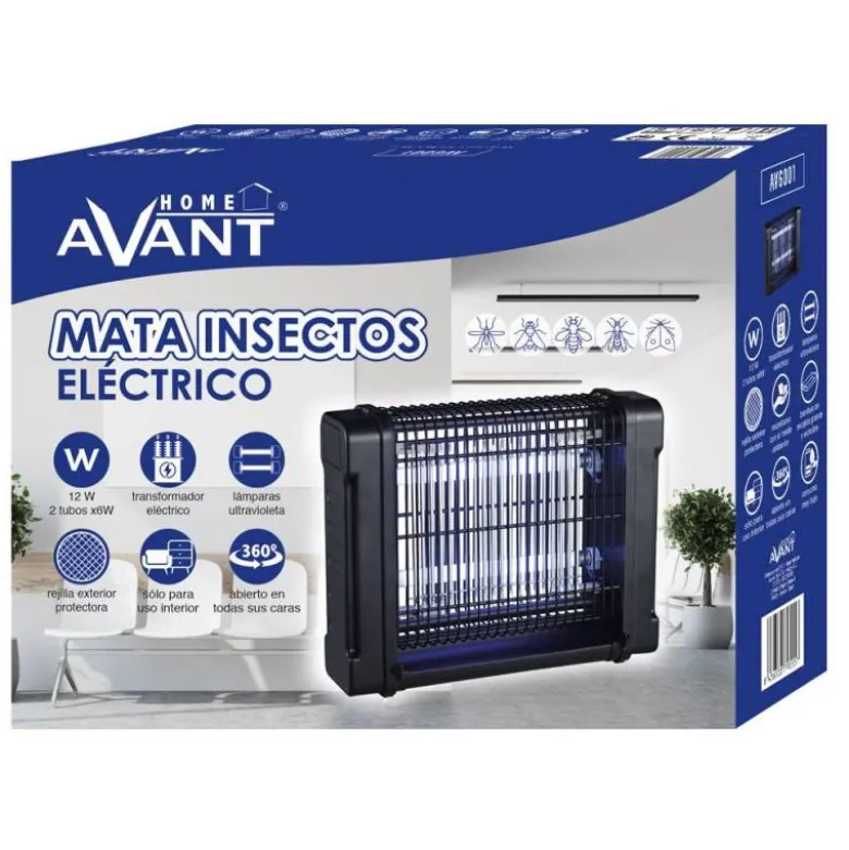 MATA INSECTOS AVANT ELECTRICO CON 2 TUBOS 6W