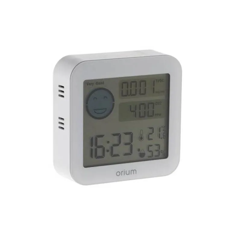 MEDIDOR DE AIRE ORIUM QUAELIS 20 MEDIDOR DE C02 Y COV SUPERFICIE 30 M2 PANTALLA LCD COLOR BLANCO 64X56 MM