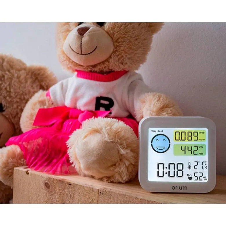 MEDIDOR DE AIRE ORIUM QUAELIS 20 MEDIDOR DE C02 Y COV SUPERFICIE 30 M2 PANTALLA LCD COLOR BLANCO 64X56 MM