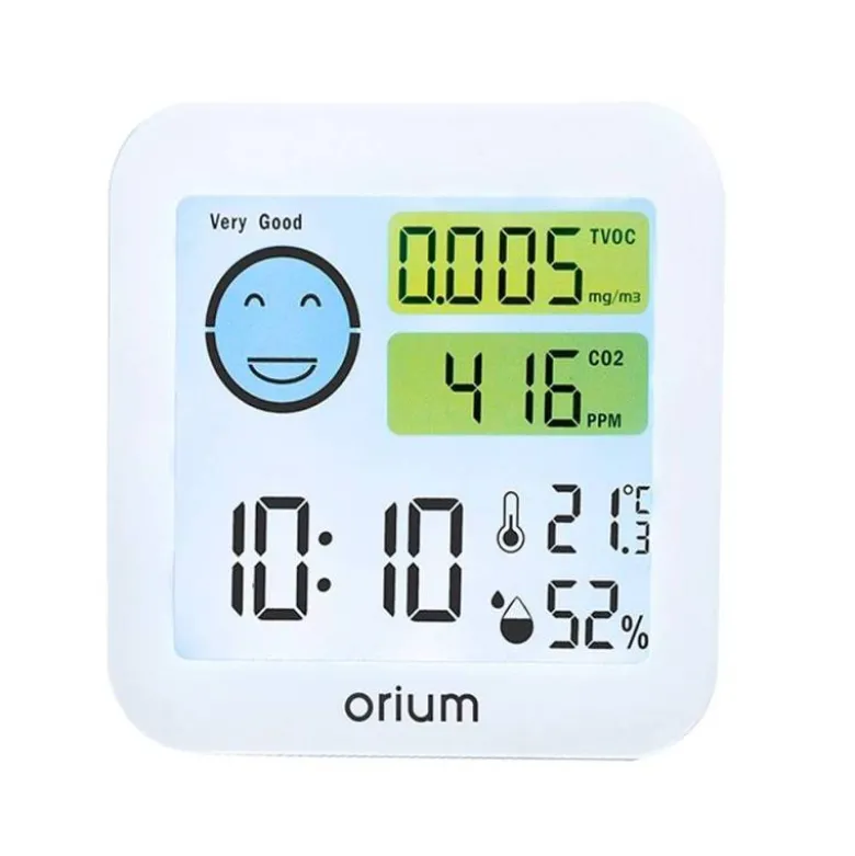 MEDIDOR DE AIRE ORIUM QUAELIS 20 MEDIDOR DE C02 Y COV SUPERFICIE 30 M2 PANTALLA LCD COLOR BLANCO 64X56 MM