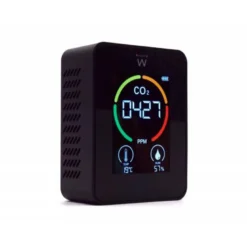 MEDIDOR DE CO2 EWENT PANTALLA LED COLOR DETECTOR CALIDAD AIRE CON INDICADOR DE TEMPERATURA Y HUMEDAD USB-C