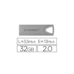 Memoria usb 32 Gb Q-CONNECT 2.0 Flash Premium plateado