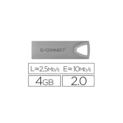 Memoria usb 4 Gb Q-CONNECT 2.0 Flash Premium Plateado