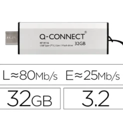 MEMORIA USB Q-CONNECT FLASH DRIVE 32 GB 3.2 TIPO C