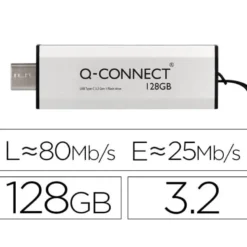MEMORIA USB Q-CONNECT FLASH DRIVE 128 GB 3.2 TIPO C