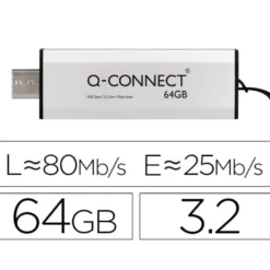 MEMORIA USB Q-CONNECT FLASH DRIVE 64 GB 3.2 TIPO C