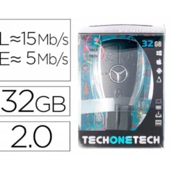 MEMORIA USB TECH ON TECH PENDRIVE 32GB LLAVE MERCEDES