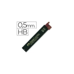 Minas Faber Castell de grafito 9065 de 0,5 mm HB. Estuche 12 minas.