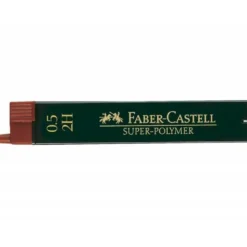 Minas Faber Castell de grafito 9065 de 0,5 mm 2H. Estuche 12 minas.