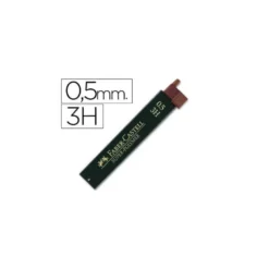 Minas Faber Castell de grafito 9065 de 0,5 mm 3H. Estuche 12 minas.