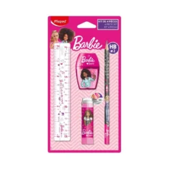 MINI SET PAPELERIA MAPED BARBIE 4 PIEZAS