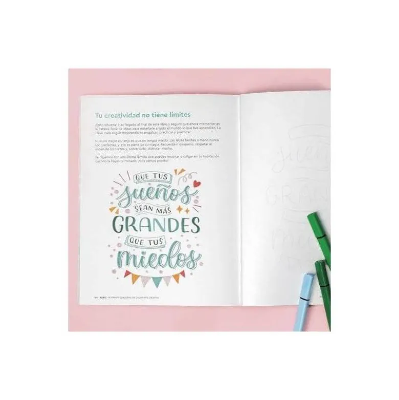 MI PRIMER CUADERNO DE CALIGRAFIA CREATIVA RUBIO ENCUADERNACION RUSTICA 108 PAGINAS 205X265 MM