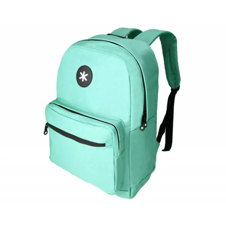 MOCHILA ANTARTIK CON ASA Y BOLSILLO FRONTAL CON CREMALLERA COLOR VERDE MENTA 320X140X430 MM