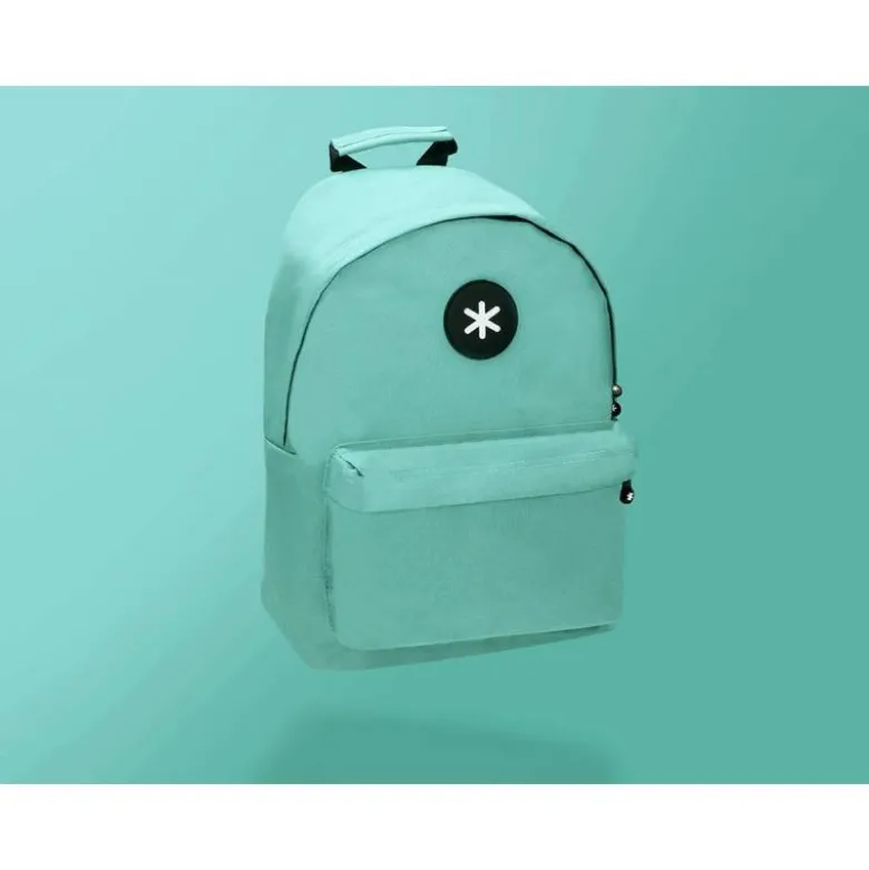 MOCHILA ANTARTIK CON ASA Y BOLSILLOS CON CREMALLERA COLOR VERDE MENTA 310X160X410 MM