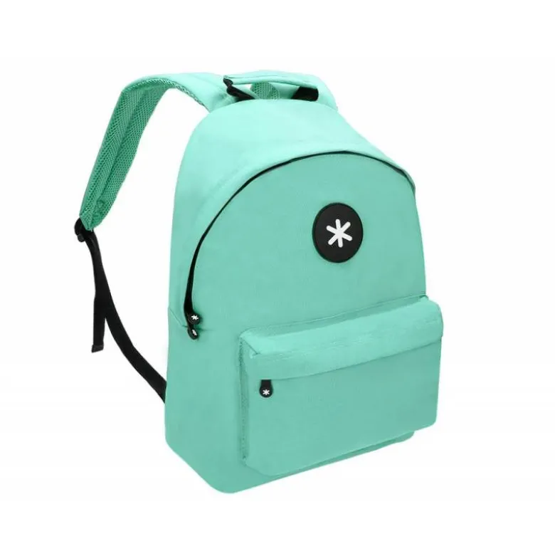 MOCHILA ANTARTIK CON ASA Y BOLSILLOS CON CREMALLERA COLOR VERDE MENTA 310X160X410 MM