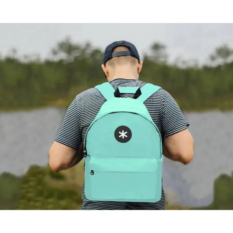 MOCHILA ANTARTIK CON ASA Y BOLSILLOS CON CREMALLERA COLOR VERDE MENTA 310X160X410 MM