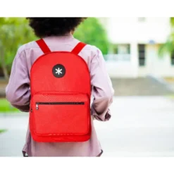 MOCHILA ANTARTIK CON ASA Y BOLSILLO FRONTAL CON CREMALLERA COLOR ROJO 320X140X430 MM
