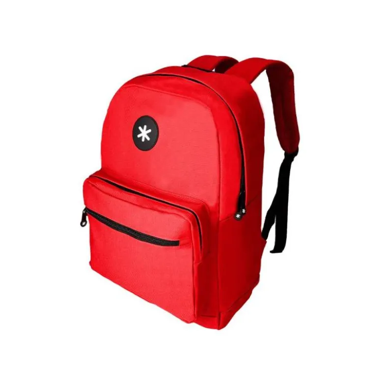 MOCHILA ANTARTIK CON ASA Y BOLSILLO FRONTAL CON CREMALLERA COLOR ROJO 320X140X430 MM