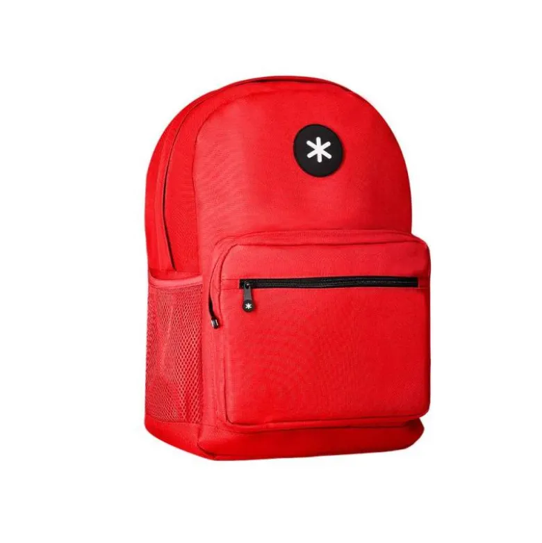 MOCHILA ANTARTIK CON ASA Y BOLSILLO FRONTAL CON CREMALLERA COLOR ROJO 320X140X430 MM