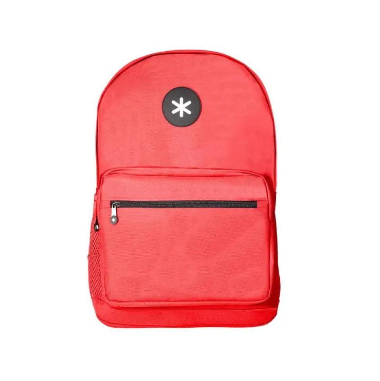 MOCHILA ANTARTIK CON ASA Y BOLSILLO FRONTAL CON CREMALLERA COLOR ROJO 320X140X430 MM