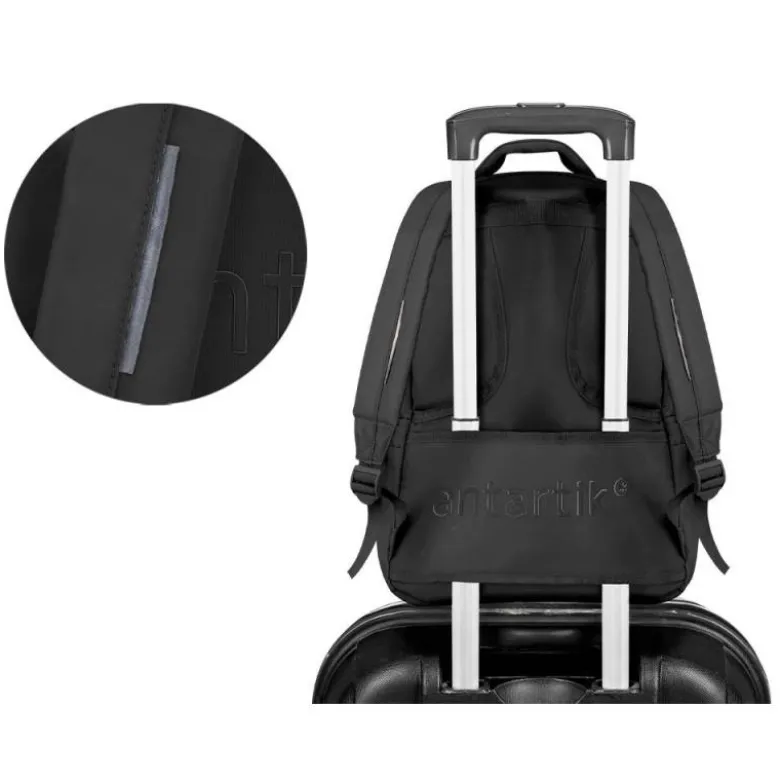 MOCHILA ANTARTIK MULTIBOLSILLO 19L COMPARTIMENTO PARA PORTATIL Y TABLET COLOR NEGRO 450 X 160 X 300 MM