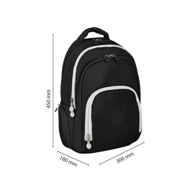 MOCHILA ANTARTIK MULTIBOLSILLO 19L COMPARTIMENTO PARA PORTATIL Y TABLET COLOR NEGRO 450 X 160 X 300 MM