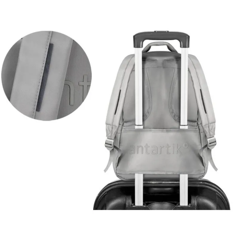 MOCHILA ANTARTIK MULTIBOLSILLO 19L COMPARTIMENTO PARA PORTATIL Y TABLET COLOR GRIS 450 X 160 X 300 MM