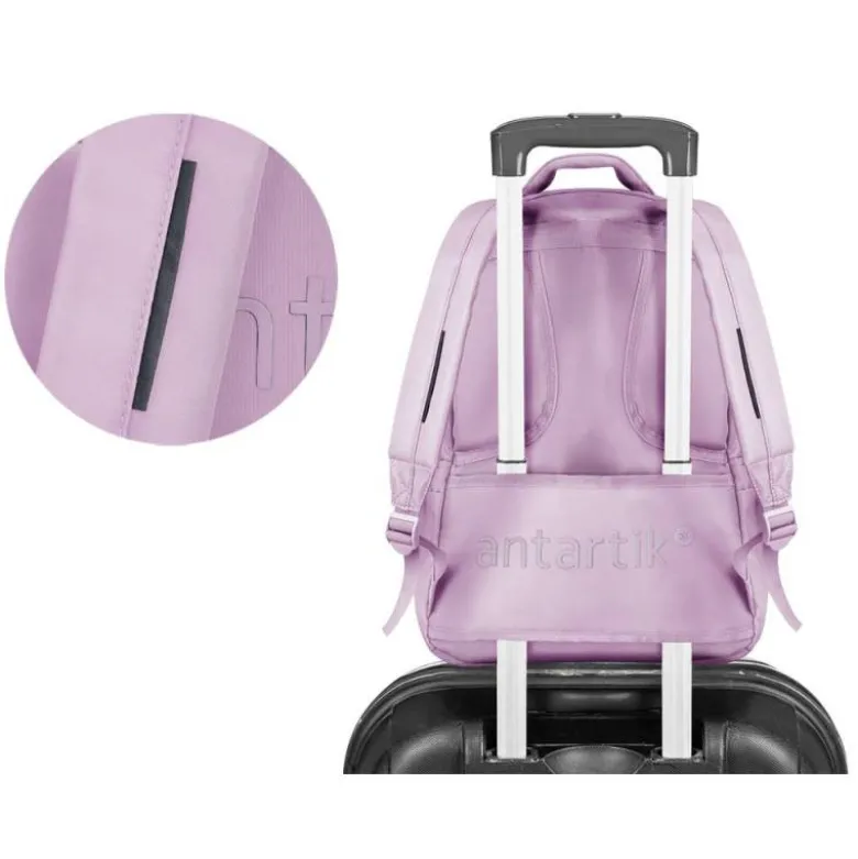 MOCHILA ANTARTIK MULTIBOLSILLO 19L COMPARTIMENTO PARA PORTATIL Y TABLET COLOR MORADO 450 X 160 X 300 MM