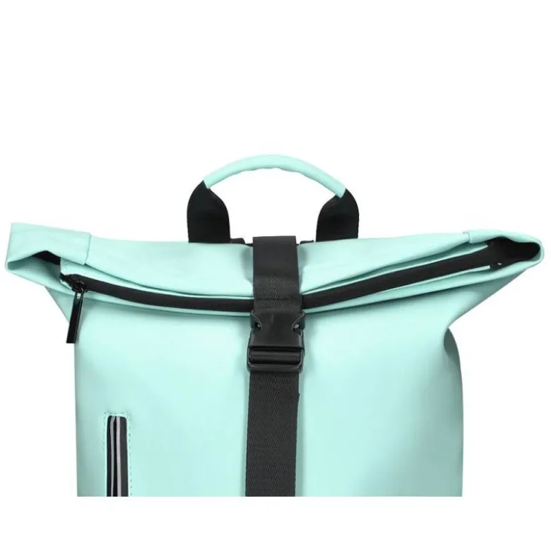 MOCHILA ESCOLAR ANTARTIK WATER PROOF ENROLLABLE DISEÑO CASUAL COLOR TURQUESA 480X130X280 MM