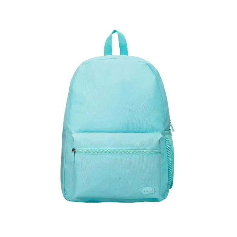 MOCHILA ESCOLAR LIDERPAPEL BOLSILLO LATERAL ELASTICO COLOR AZUL CELESTE 400X125X300