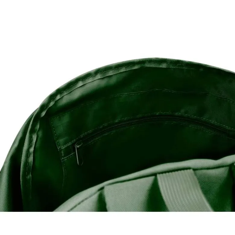 MOCHILA ESCOLAR LIDERPAPEL BOLSILLO LATERAL ELASTICO COLOR VERDE MILITAR 400X125X300