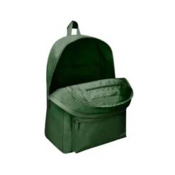 MOCHILA ESCOLAR LIDERPAPEL BOLSILLO LATERAL ELASTICO COLOR VERDE MILITAR 400X125X300