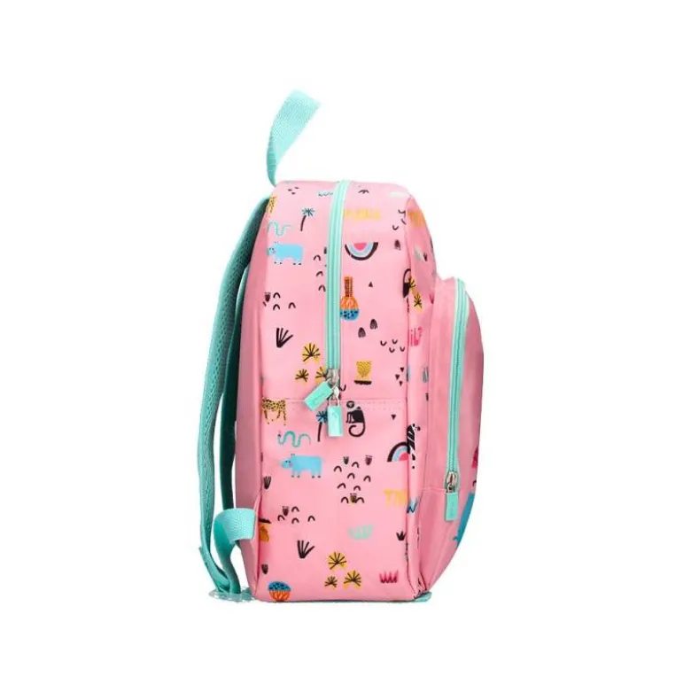 MOCHILA ESCOLAR LIDERPAPEL INFANTIL SAFARI DISEÑO CEBRA ROSA 330X100X250 MM