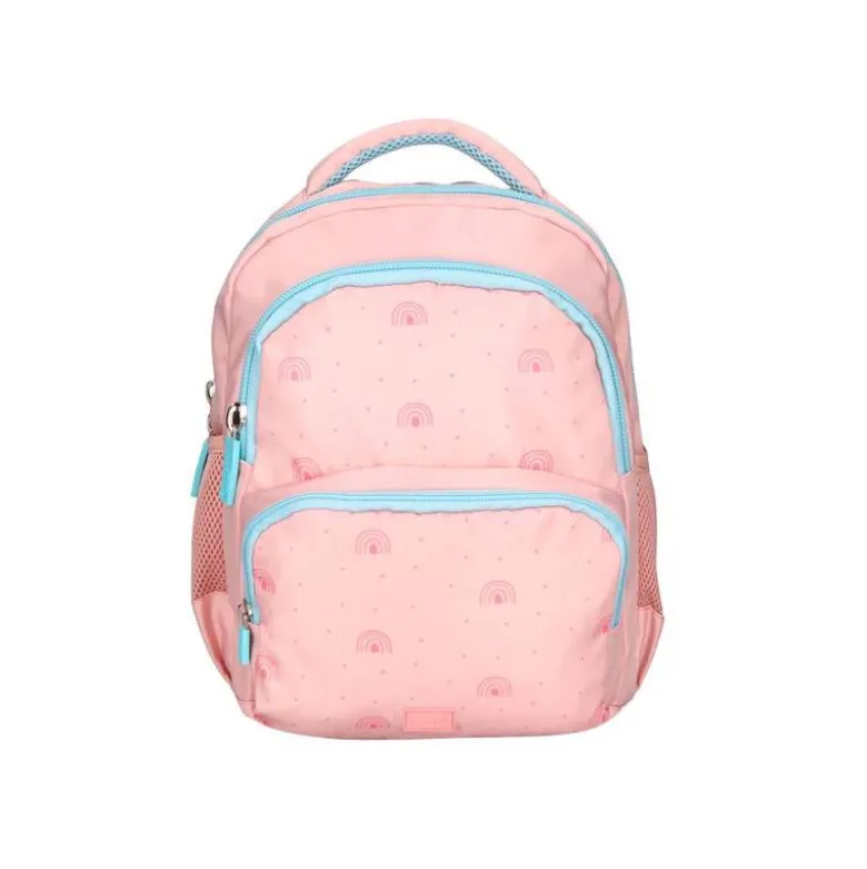 MOCHILA ESCOLAR LIDERPAPEL MULTIBOLSILLO INFANTIL RAINBOWS ROSA 350X110X270 MM
