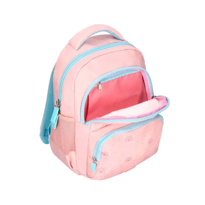MOCHILA ESCOLAR LIDERPAPEL MULTIBOLSILLO INFANTIL RAINBOWS ROSA 350X110X270 MM
