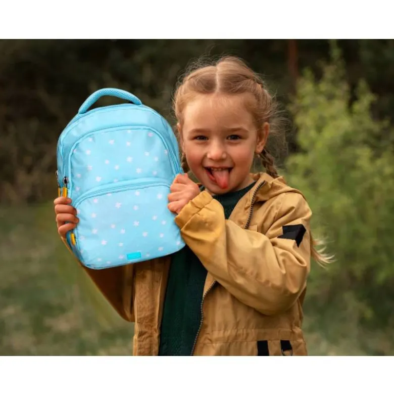 MOCHILA ESCOLAR LIDERPAPEL MULTIBOLSILLO INFANTIL FLOWERS AZUL 350X110X270 MM