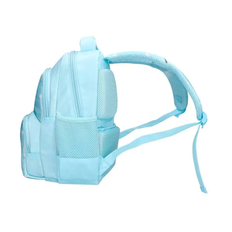 MOCHILA ESCOLAR LIDERPAPEL MULTIBOLSILLO INFANTIL FLOWERS AZUL 350X110X270 MM