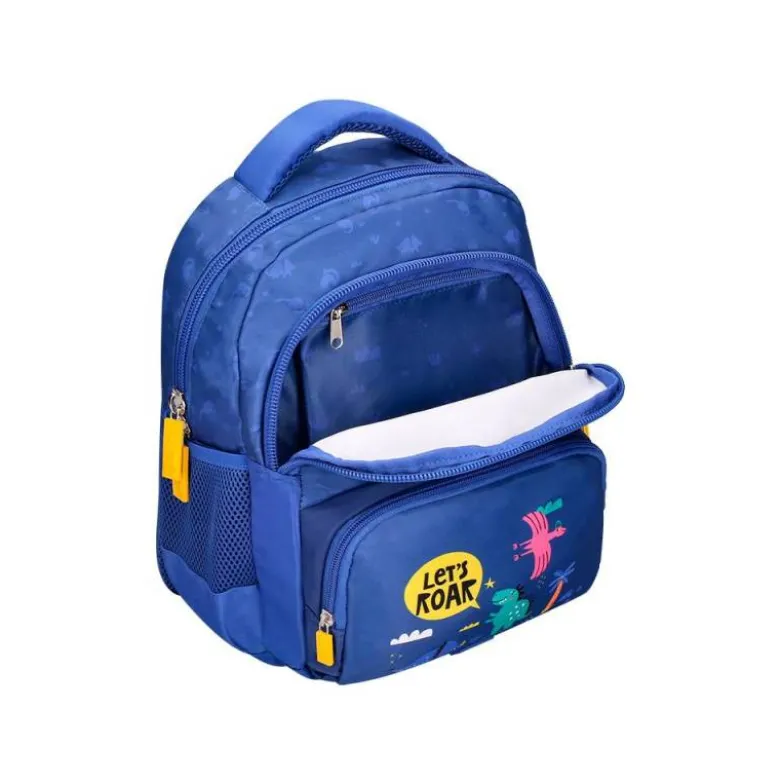 MOCHILA ESCOLAR LIDERPAPEL MULTIBOLSILLO INFANTIL DINO AZUL 350X110X270 MM