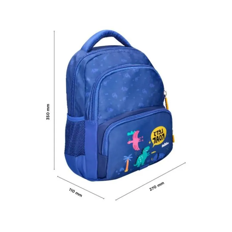 MOCHILA ESCOLAR LIDERPAPEL MULTIBOLSILLO INFANTIL DINO AZUL 350X110X270 MM