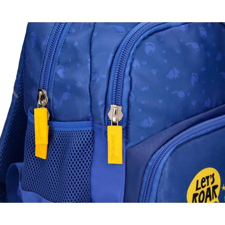 MOCHILA ESCOLAR LIDERPAPEL MULTIBOLSILLO INFANTIL DINO AZUL 350X110X270 MM