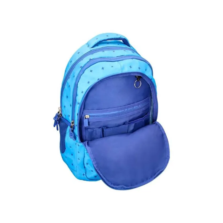 MOCHILA ESCOLAR LIDERPAPEL MULTIBOLSILLO DISEÑO AZUL 450X145X300 MM