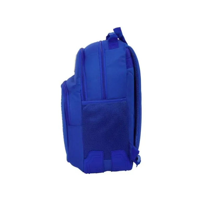 MOCHILA ESCOLAR SAFTA DOBLE CON CANTONERAS ADAPTABLE A CARRO REAL MADRID 25/26 420X320X150 MM