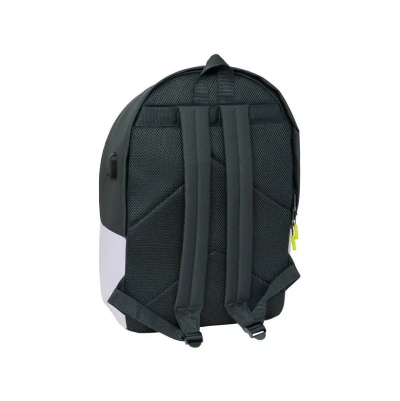 MOCHILA ESCOLAR SAFTA DOBLE PARA PORTATIL 15,6"+USB REAL MADRID 25/26 440X310X180 MM